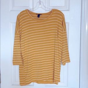 Forever 21 Yellow and White Striped Shirt